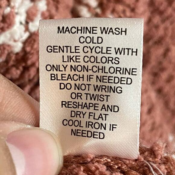 C&C California Brown & White Striped Fuzzy Sweater Size Medium - Picture 6 of 6